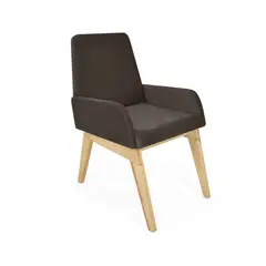 MICA - Silla de Comedor Moderna en Poliéster Café (Incluye 1 Silla)