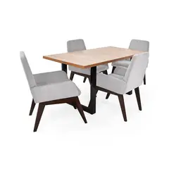 HOGAR VENECIA - Juego de Comedor Moderno para 4 Personas (Comedor + 4 Sillas) Mica
