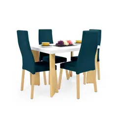 MICA - Juego de Comedor Moderno para 4 Personas Gris (Comedor + 4 Sillas)
