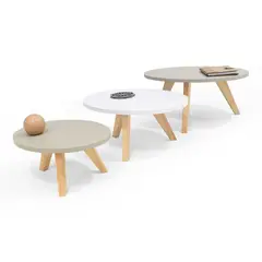 MICA - Mesa de Centro Moderna Ovalada en Aglomerado MDF Colima 50 x 25 x 60 cm - Mueble