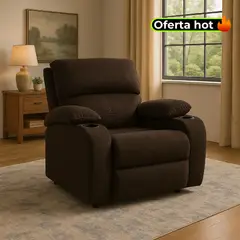 MICA - Silla Reclinable Moderna 1 Puesto Microfibra Push Arm New Rest 82 x 92 x 95 cm - Mueble