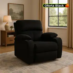 MICA - Silla Reclinable Moderna 1 Puesto Microfibra Push Arm New Rest 82 x 92 x 95 cm - Mueble