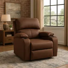 MICA - Silla Reclinable 1 Puesto Cuerina Push Arm New Rest 82 cm - Mueble