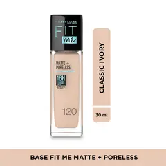 MAYBELLINE - Base de maquillaje Líquida Fit Me Matte Poreless Natural Buff 30 ml