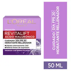 LOREAL PARIS - Hidratante facial Acido Hialuronico para Todo tipo de piel 50 ml