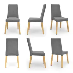 MICA - Silla de Comedor Moderna en Tela Gris (Incluye 6 Silla) Mica.