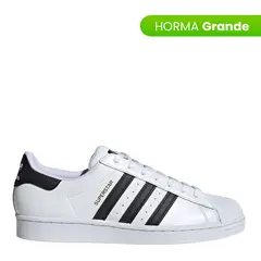 ADIDAS ORIGINALS - Tenis Hombre Moda Superstar Blancos Horma Grande