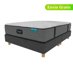 BEAUTYREST SIMMONS - Colchón con Base Cama King Firmeza Media Ortopédico Resortado Cayman 200 x 200 cm Beautyrest