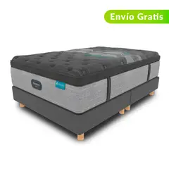 BEAUTYREST SIMMONS - Colchón con Base Cama Queen Firmeza Suave Ortopédico Resortado con Pillow Diamond Pt 160 x 190 cm + 2 Almohadas Beautyrest - 0% Interés a 3, 6 o 12 Cuotas Pagando con tu CMR Banco Falabella