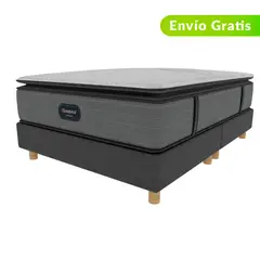 BEAUTYREST SIMMONS - Colchón con Base Cama Sencillo Firmeza Suave Ortopédico Resortado con Pillow Emerald 100 x 190 cm Beautyrest