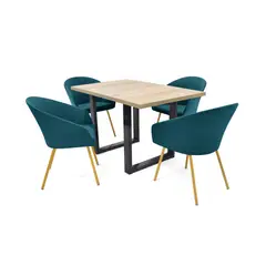 MICA - Juego de Comedor Moderno para 4 Personas (Comedor + 4 Sillas)