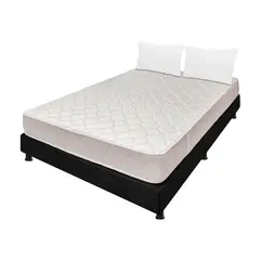 DORMILANDIA - Colchón con Base Cama cama Semidoble Firmeza Media Espumado Multisleep 120 x 190 cm + 2 Almohadas - 0% Interés a 3 Cuotas Pagando con tu CMR Banco Falabella
