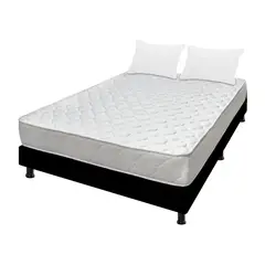 DORMILANDIA - Colchón con Base Cama cama Semidoble Firmeza Media Espumado Ultra Flex 120 x 190 cm + 2 Almohadas - 0% Interés a 3 Cuotas Pagando con tu CMR Banco Falabella