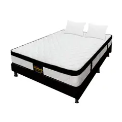 DORMILANDIA - Colchón con Base Cama Semidoble Firmeza Media Ortopédico Resortado con Pillow Versalles 120 x 190 cm + 2 Almohadas - 0% Interés a 3, 6 o 12 Cuotas Pagando con tu CMR Banco Falabella