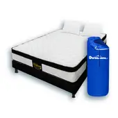 DORMILANDIA - Colchón con Base Cama Queen Firmeza Media Ortopédico Resortado con Pillow Versalles 160 x 190 cm + 2 Almohadas