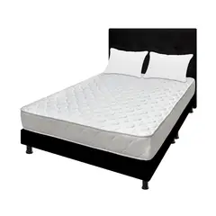 DORMILANDIA - Colchón con Base Cama Queen Espuma Ultraflex 160 x 190 cm + Cabecero - 0% Interés a 3 Cuotas Pagando con tu CMR Banco Falabella
