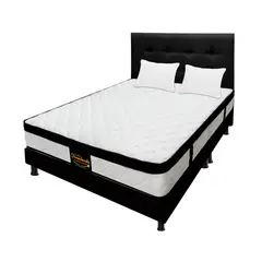 DORMILANDIA - Colchón con Base Cama cama King Firmeza Media Ortopédico Resortado con Pillow Versalles 200 x 200 cm + 2 Almohadas - 0% Interés a 3 Cuotas Pagando con tu CMR Banco Falabella