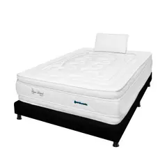 DORMILANDIA - Colchón con Base Cama cama Sencillo Firmeza Media Espumado con Doble Pillow Super Dream Plus 100 x 190 cm + Almohada - Compra Sin Interes, Te Devolvemos el 100% de los Intereses Pagando con Tarjeta CMR Banco Falabella a 3 Cuotas