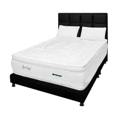 DORMILANDIA - Colchón con Base Cama cama Semidoble Firmeza Media Espumado con Doble Pillow Super Dream Plus 120 x 190 cm + 2 Almohadas - Compra Sin Interes, Te Devolvemos el 100% de los Intereses Pagando con Tarjeta CMR Banco Falabella a 3 Cuotas