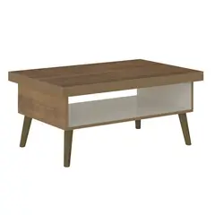 BERTOLINI - Mesa de Centro Moderna Rectangular en Aglomerado MDF Lucca 91 x 44 x 59 cm - Mueble