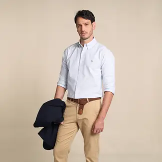 POLO RALPH LAUREN - Camisa Hombre de Rayas Manga larga de Algodón Custom Fit