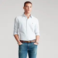 POLO RALPH LAUREN - Camisa Hombre de Rayas Manga larga de Algodón Custom Fit