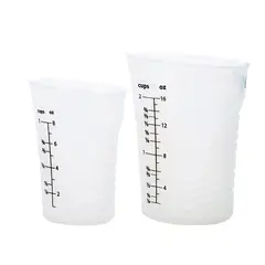 CRATE & BARREL - Tazas Medidoras en Silicona Set x 2