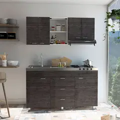 RTA MUEBLES - Cocina 150 Cm Lumina Blanco/Amaretto 2 Cajones - Mueble
