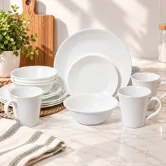 CORELLE - Vajilla Corelle: Vitrelle Blanca 4 puestos 16 piezas
