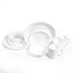 CORELLE - Vajilla Corelle: Blanca 4 puestos 16 piezas