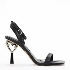 ALDO - Sandalias para Mujer con tacón delagado y corazón. Sandalias negras de moda para mujer