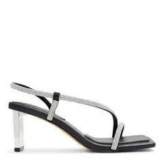 ALDO - Sandalias para Mujer con tacon delgado. Sandalias negras con apliques brillantes de moda para mujer