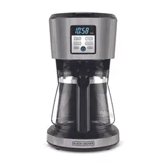 BLACK+DECKER - Cafetera con Filtro 12 Tazas Filtro Permanente y Sistema de Goteo en Vortice CM1331S-LA