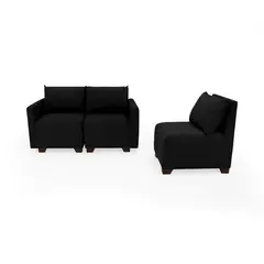 MICA - Juego de Sala Moderno en Poliéster (Sofá Modular 2 Puestos + Poltrona) Altea