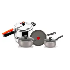 IMUSA - Olla a presión Combo 7 litros Secury Plus Aluminio