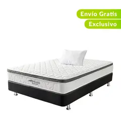 COLCHONES FANTASIA - Colchón con Base Cama Semidoble Firmeza Media Ortopédico Resortado con Pillow Dreamax One 120 x 190 cm + Almohada Colchones Fantasía