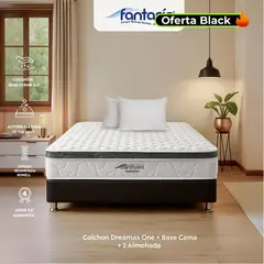 COLCHONES FANTASIA - Colchón con Base Cama Doble Firmeza Media Ortopédico Resortado con Pillow Dreamax One 140 x 190 cm + 2 Almohadas Colchones Fantasía