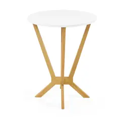 MICA - Mesa de Centro Moderna Semicircular en Melamina 50 x 64 x 50 cm - Mueble