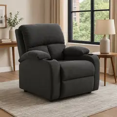 MICA - Silla Reclinable Moderna 1 Puesto Microfibra Push Arm New Rest 82 x 92 x 95 cm - Mueble