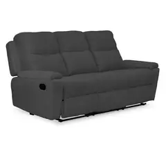 MICA - Sofá Reclinable 3 puestos Microfibra Mecánico Marsella 200 X 100 X 80 cm Gris Oscuro