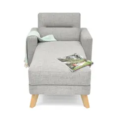 HOGAR VENECIA - Poltrona Moderna Tela Atenas 83 x 85 x 167 cm Mica - Mueble
