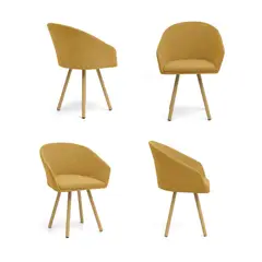 VENECIA - Silla de Comedor Moderna en Tela (Incluye 4 Sillas)