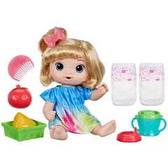 BABY ALIVE - Muñeca Bebida de Frutas Manzana Cabello Rubio