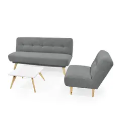 MICA - Juego de Sala Moderno en Poliéster (Sofá Cama + Poltrona + Mesa de Centro) Croacia Belice