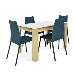 MICA - Juego de Comedor Moderno para 4 Personas (Comedor + 4 Sillas)