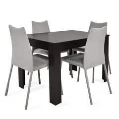 MICA - Juego de Comedor Moderno para 4 Personas (Comedor + 4 Sillas)