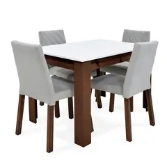 MICA - Juego de Comedor Moderno para 4 Personas (Comedor + 4 Sillas)