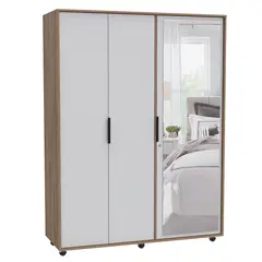 RTA MUEBLES - Closet en Melamina 2 Puerta 1 Espejo 52 x 188 x 140 cm