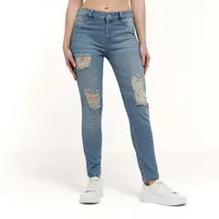 MOSSIMO - Jean Skinny Tiro alto de Algodón para Mujer