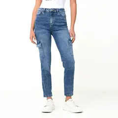 MOSSIMO - Jean Cargo Mujer Tiro alto